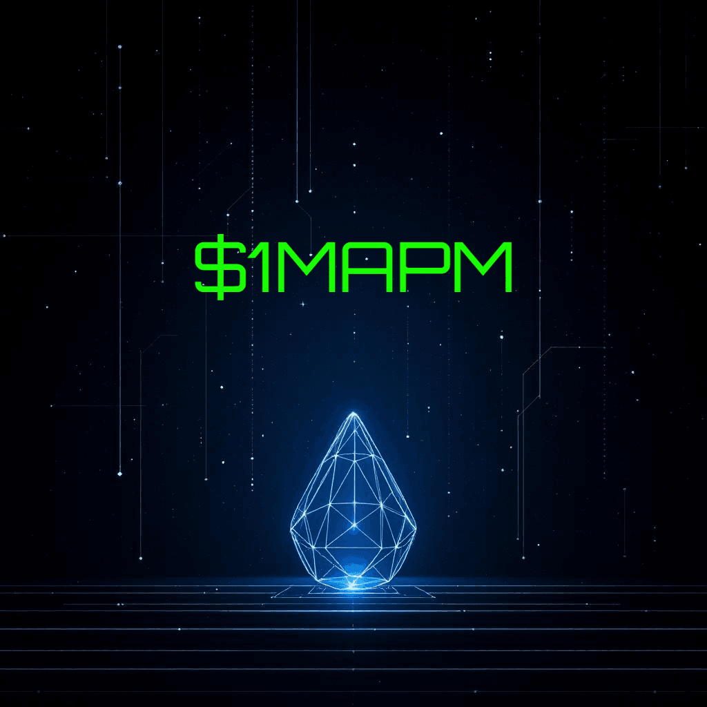 Digital teardrop design with green text on futuristic background.