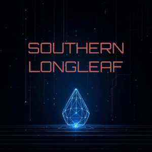 Fuzion Flavor Southern Longleaf vape juice with digital design background.