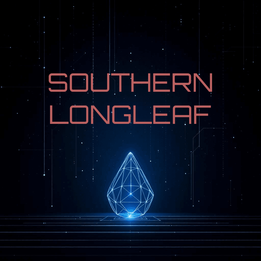 Fuzion Flavor Southern Longleaf vape juice with digital design background.