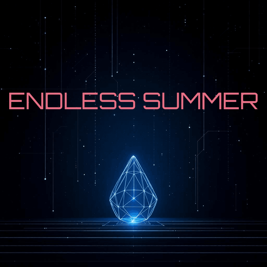 "Endless Summer" digital art with futuristic elements.