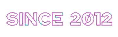 The words "Since 2012" in bold, neon-pink outline text on a black background.