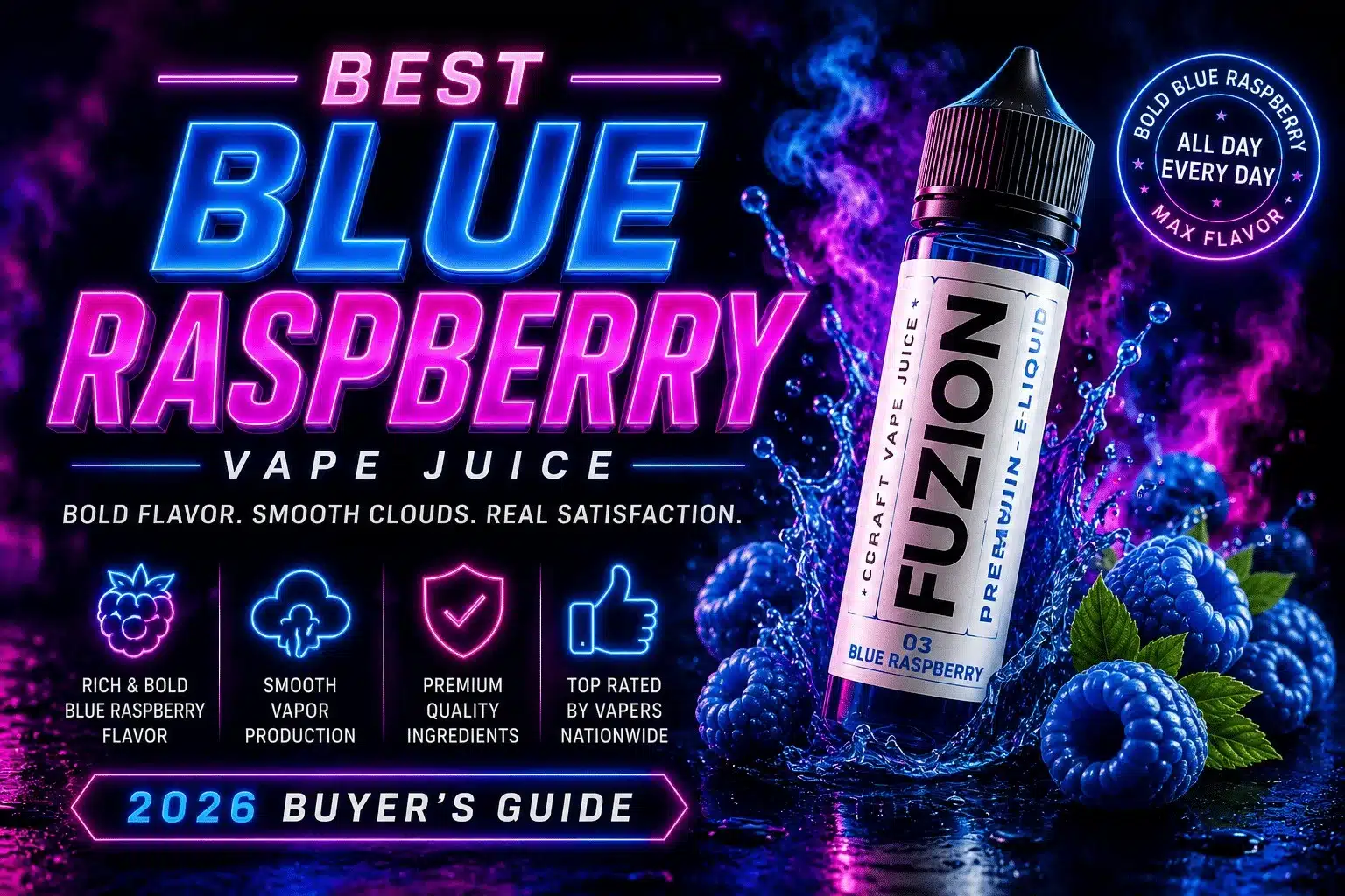 Best Blue Raspberry Vape Juice (2026) – #1 for 14 Years